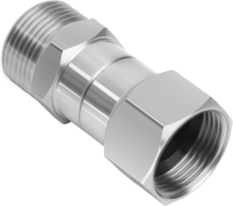Axfvd M22 Female to M22-14mm Male Swivel Fitting for Pressure Washer Gun and Hose, 5000 PSI, Stainless Steel - Image 1